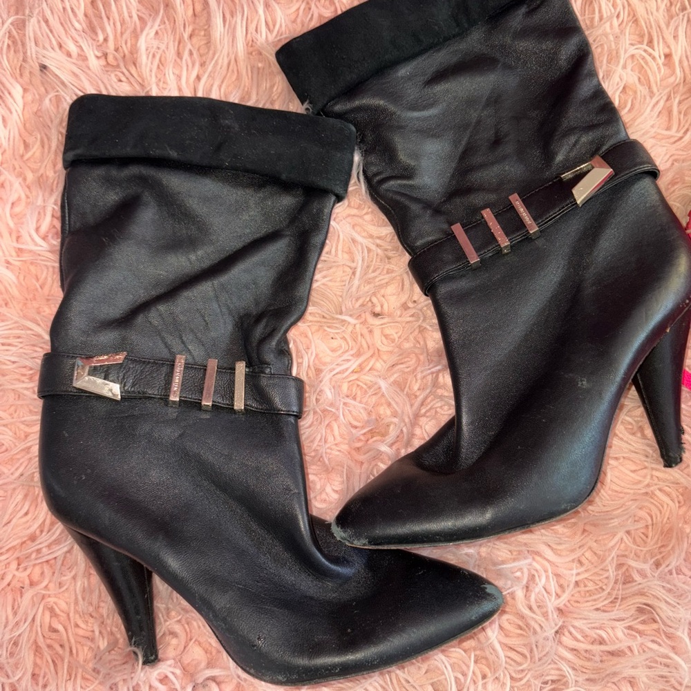 Karen Millen Elegant Black Leather Women's Boots